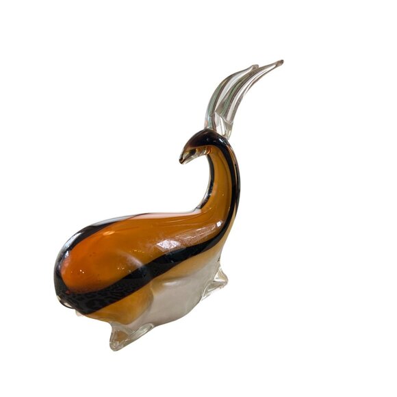 RARE Dynasty Gallery Antelope Hand Fused Art Glass Lt'd Ed 'Vinci' Line AMBR BLK - Picture 5 of 12